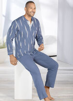 Schlafanzug mit Knopfleiste und offenen Abschlüssen 