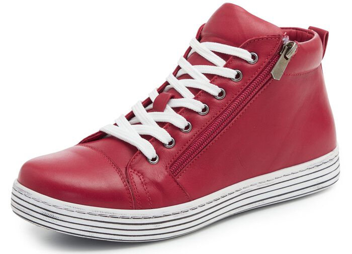 Gemini Schn&uuml;r-Stiefelette mit praktischem Seitenrei&szlig;verschluss RUBINROT