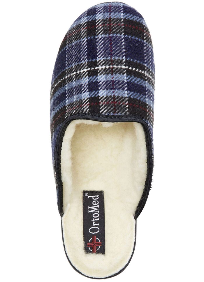 Zweierpack, gefütterte Herren-Hausschuhe, mit Wolle 1XBRAUN,1XBLAU