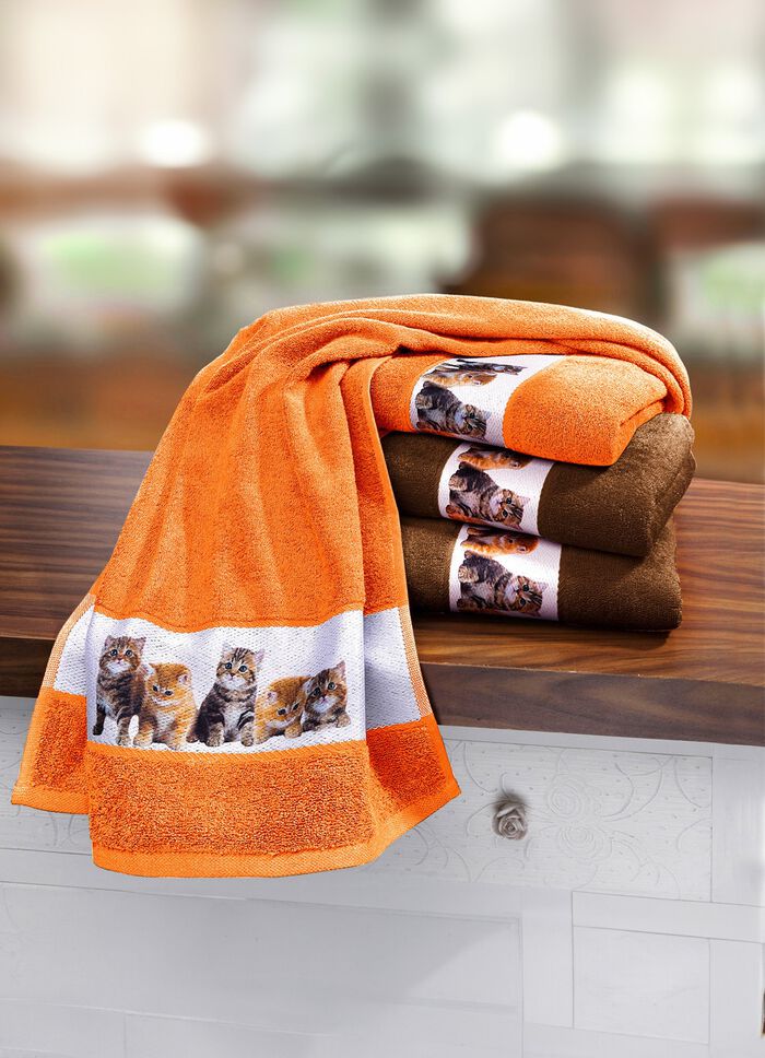 Frottier-Serie mit Jacquard-Bord&uuml;re BRAUN