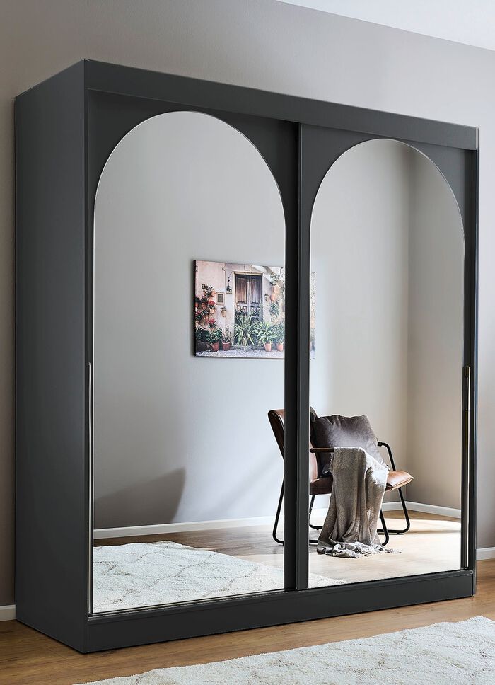 Moderner Schwebetürenschrank SCHWARZ