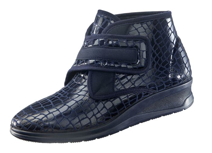 Klett-Stiefelette in Kroko-Optik MARINE