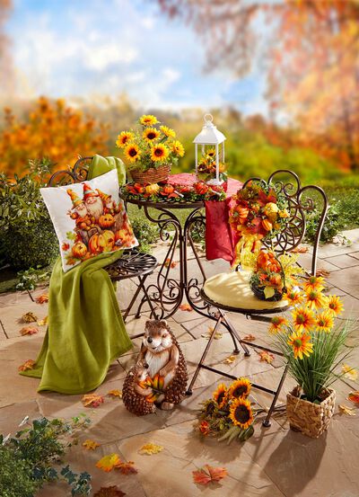 Herbstliche Kissenbezug in Samtoptik 