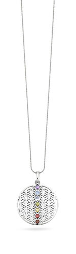 Chakra Anhänger aus Silber mit Edelsteinen 