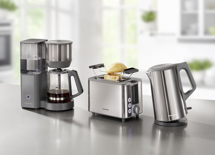 Grundig Frühstücksserie aus hochwertigem Edelstahl GRAU