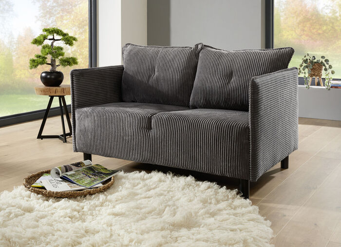 Polstermöbel mit dekorativem Cord-Bezug ANTHRAZIT