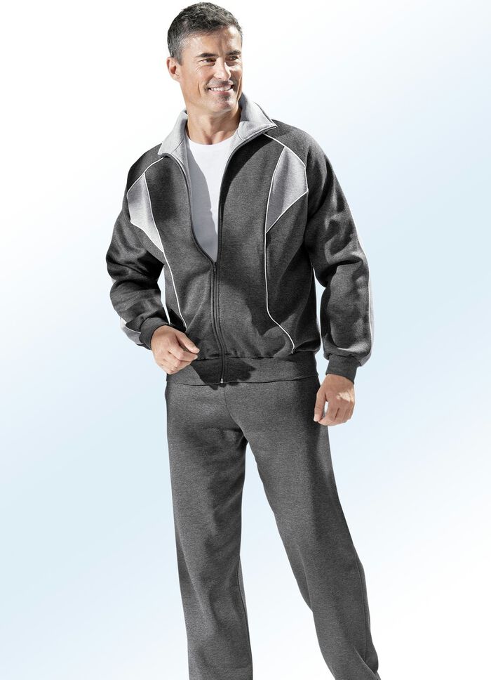 Freizeitanzug mit Seitentaschen ANTHRAZIT-HELLGRAU MELIERT