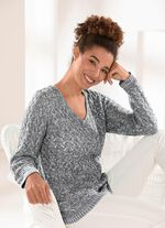 Pullover mit Ajourmuster SCHWARZ-WEISS