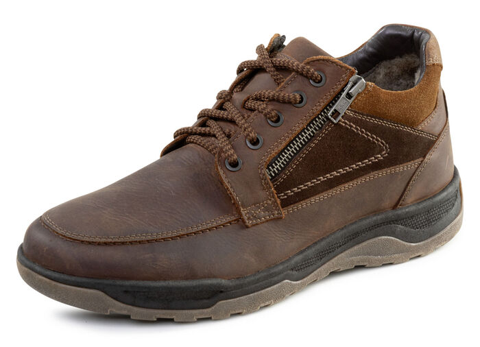 GINO GALANTE, gefütterte Herren-Boots, Winterschuhe, mit Lammfell MARONE