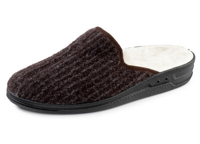 Gefütterte Herren-Hausschuhe, mit Schurwolle 