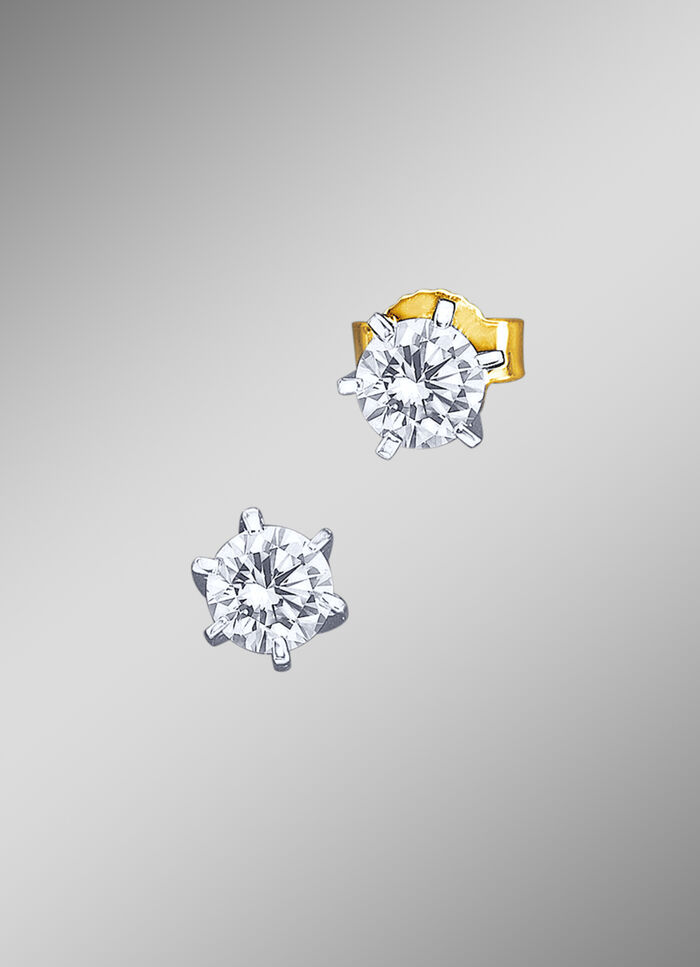 Hochwertige Solitärohrstecker mit Brillanten 