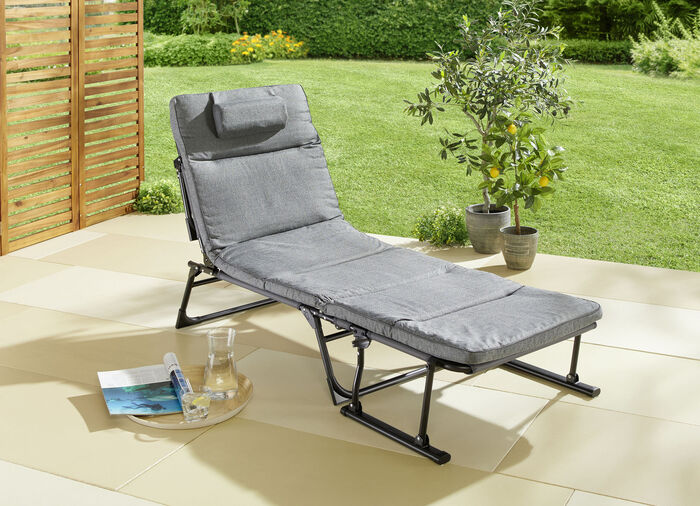 Gartenliege 2 in 1 mit zusätzlichem Kopfkissen 