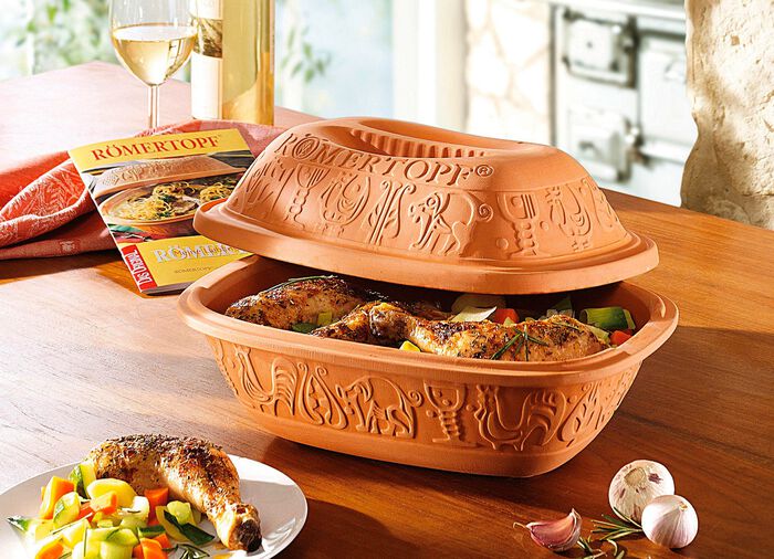 Römertopf mit Kochbuch 