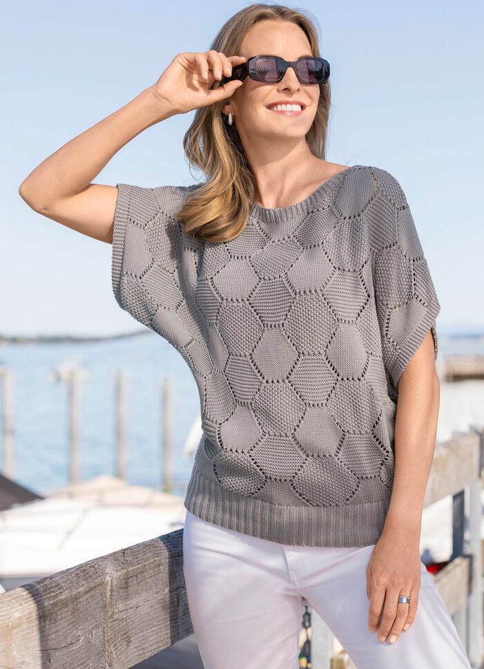 Pullover mit Wabendessin 