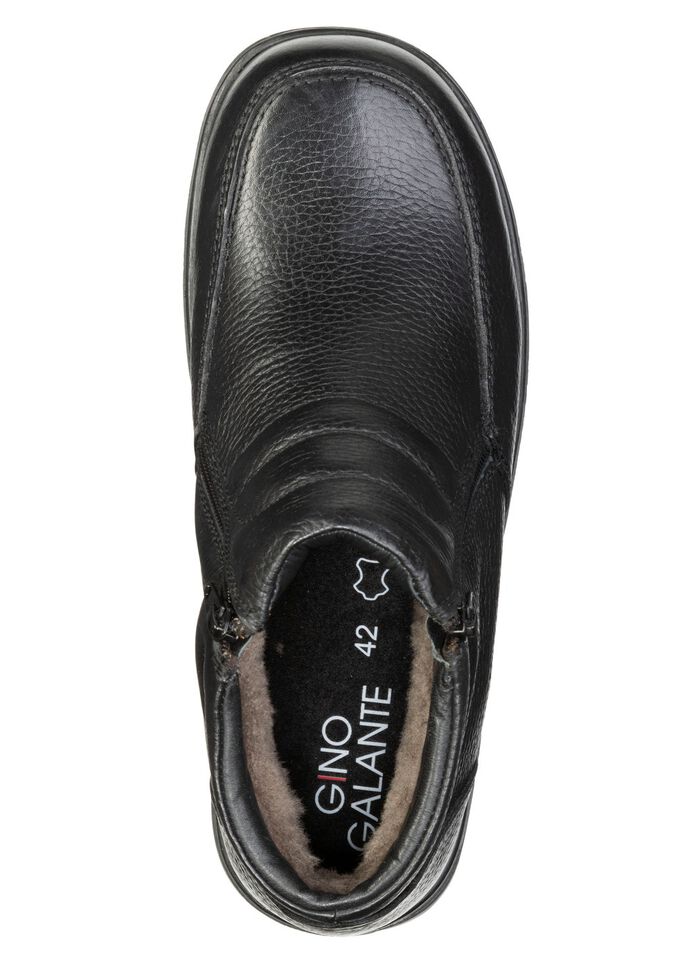 GINO GALANTE, gef&uuml;tterte Herren-Boots, Winterschuhe, mit Lammfell SCHWARZ