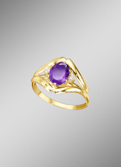 Damenring mit echt Amethyst 