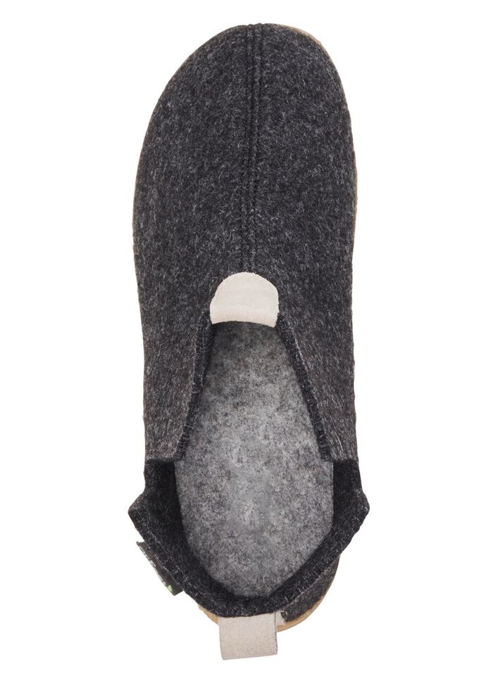 Laurina Wollfilz-Hausschuh mit Velours-Bes&auml;tzen 