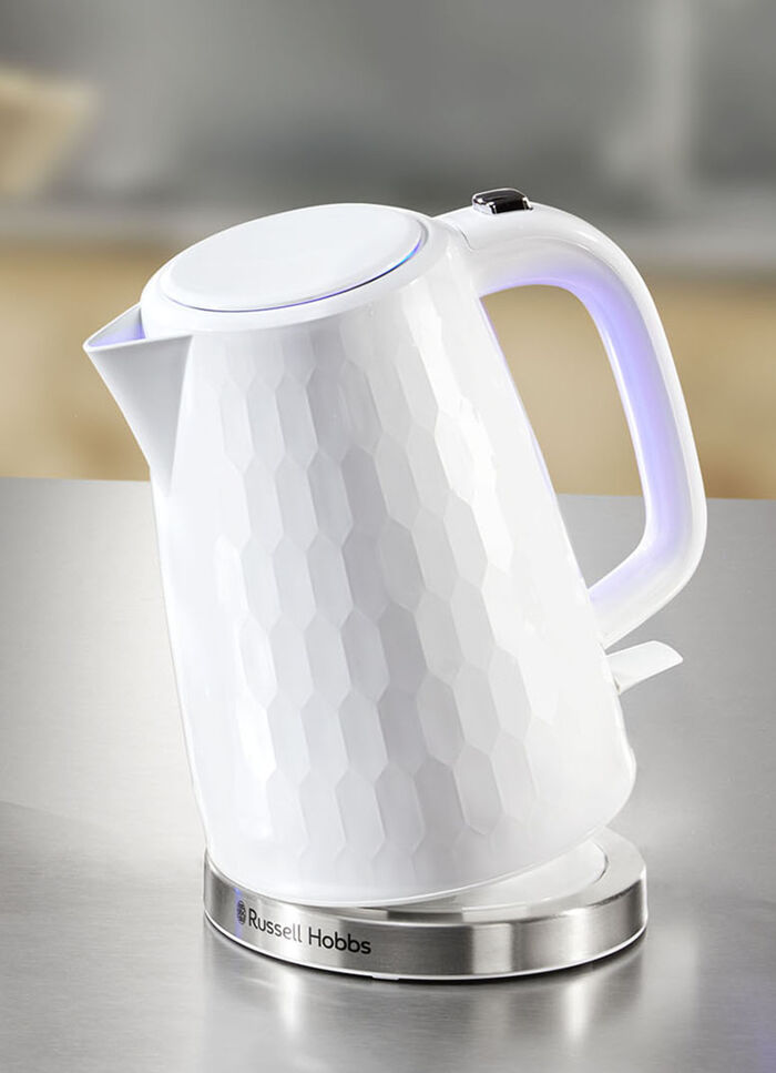 Russell Hobbs Frühstücksserie Honeycomb aus Hochglanz-Kunststoff WEISS