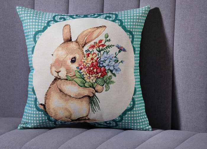 Kissenbezug mit Hasenmotiv 