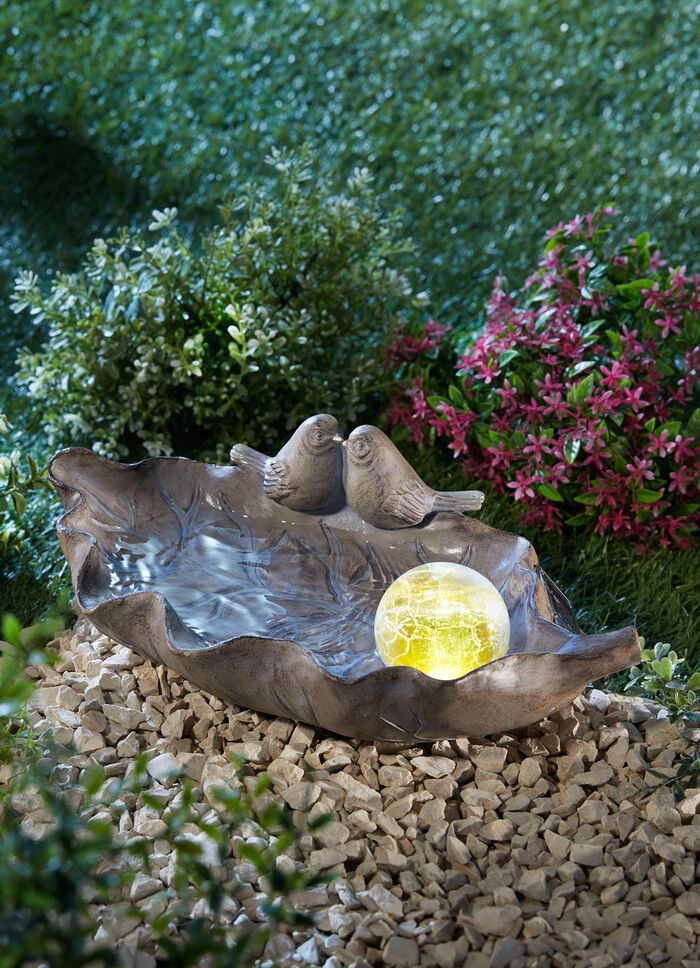 Vogeltr&auml;nke mit Solarkugel GRAU