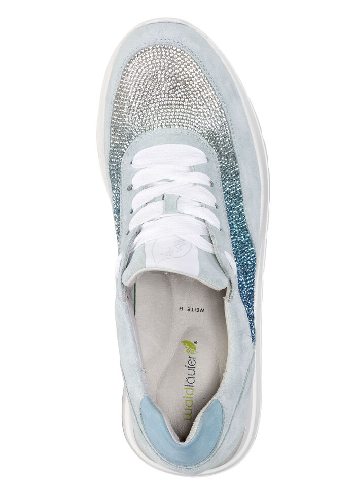 Waldl&auml;ufer Sneaker mit farbverlaufenden, funkelnden Glitzersteinchen BLEU