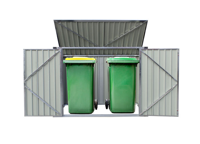 Mülltonnenschrank aus verzinktem Stahl 