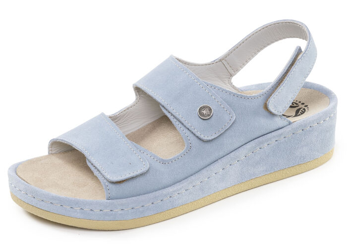 Mubb, bequeme Damen-Sandalen, Weite H, mit herausnehmbarem Fußbett BLEU