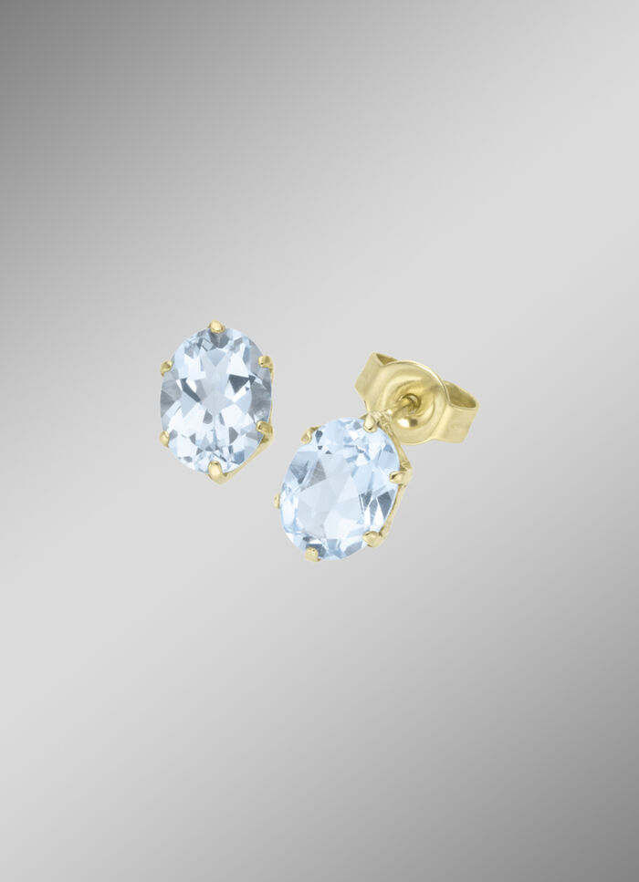 Schicke Ohrstecker mit echt Aquamarin 