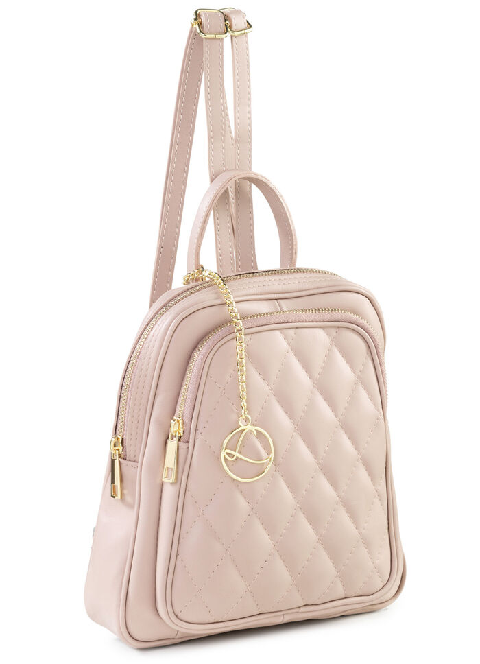 Laurina Kalbleder-Rucksack in angesagtem Dessin PUDERROSÉ