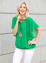 Poncho-Tunika mit eingearbeitetem Top GRÜN