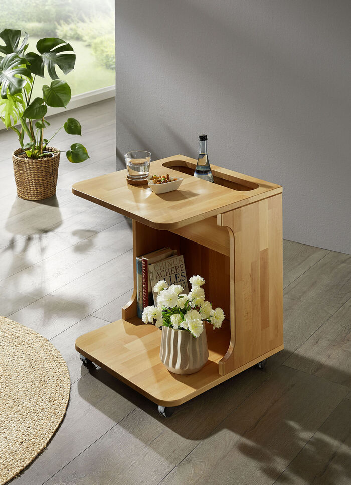 Servierwagen aus massivem Buchenholz 