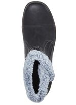 ELENA EDEN Bootie mit grauem Pl&uuml;schkragen SCHWARZ-GRAU