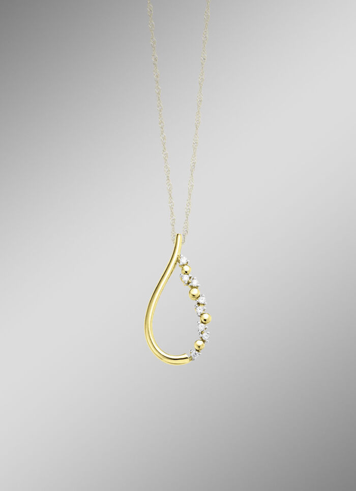 Eleganter Tropfen-Anhänger mit synth. Zirkonia 