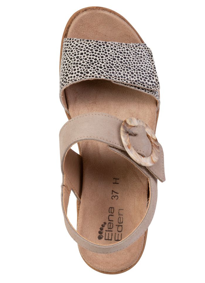 ELENA EDEN, modische Damen-Sandalen, Weite H, mit herausnehmbarem Fu&szlig;bett SAND-BEIGE