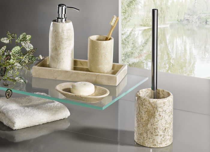 Badezimmer-Accessoires aus Marmor BEIGE