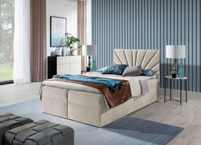 Boxspringbett mit abnehmbaren Topper 