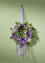 Wandkranz mit bezauberndem Textilschleifenband LILA-GRÜN