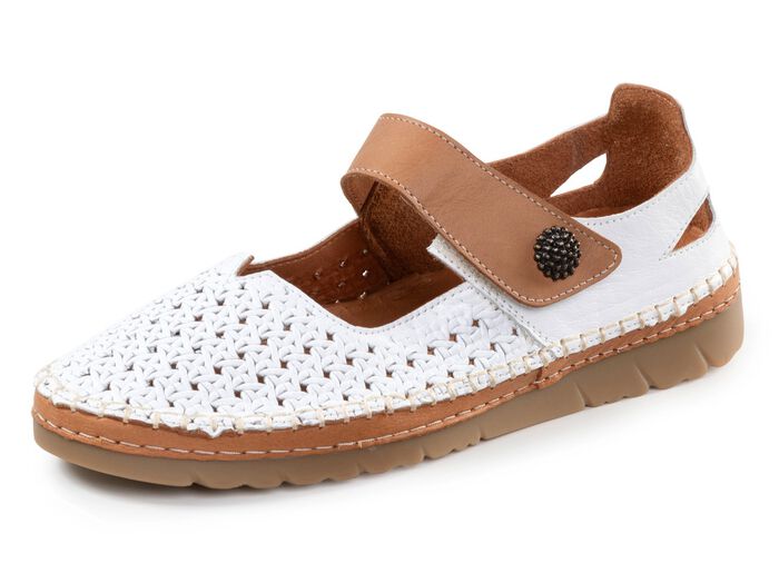 Gemini Slipper aus Nappaleder WEISS-CAMEL
