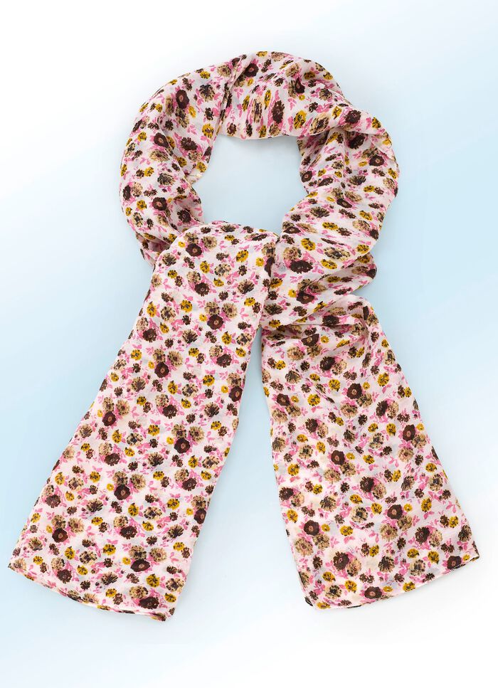 Schal mit Fantasiebl&uuml;ten-Dessin 