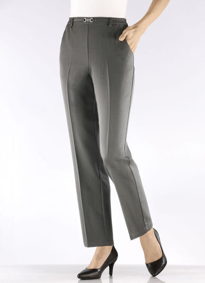 Hose mit schm&uuml;ckendem Zierteil  GRAU MELIERT