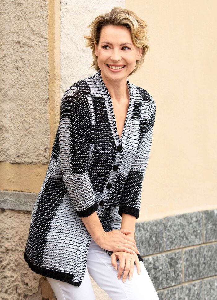 Strickjacke mit Strukturmuster 