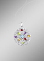 Anhänger mit Diamanten und Edelsteinen 