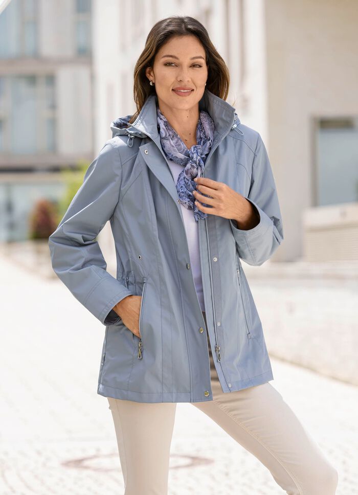 Funktionsjacke mit abnehmbarer Kapuze 