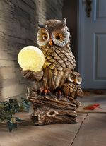 Batteriebetriebene Eule mit LED-Kugel 