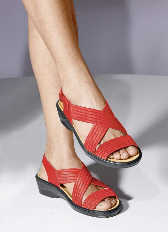 Stretch-Bequem-Sandalette ROT