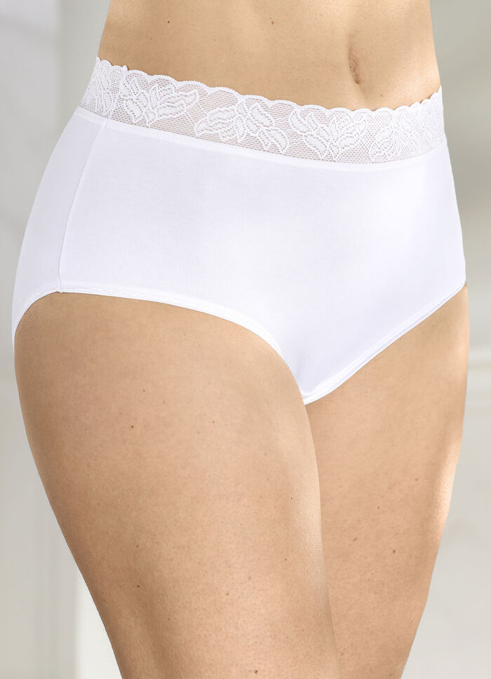 Viererpack Slips mit elastischem Spitzenbund 
