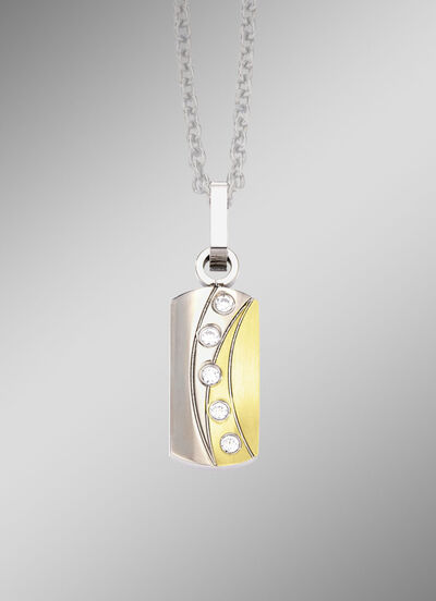 Anh&auml;nger in Bicolor mit synth. Zirkonia 