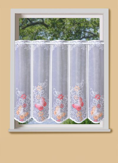 Handkolorierter Kurzstore mit Stangendurchzug 