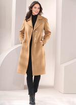 Mantel mit Gürtel und verdeckter Druckerleiste 