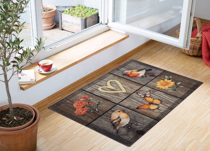 Fu&szlig;matte mit Fr&uuml;hlings-Motiven 